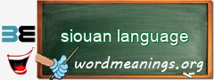 WordMeaning blackboard for siouan language